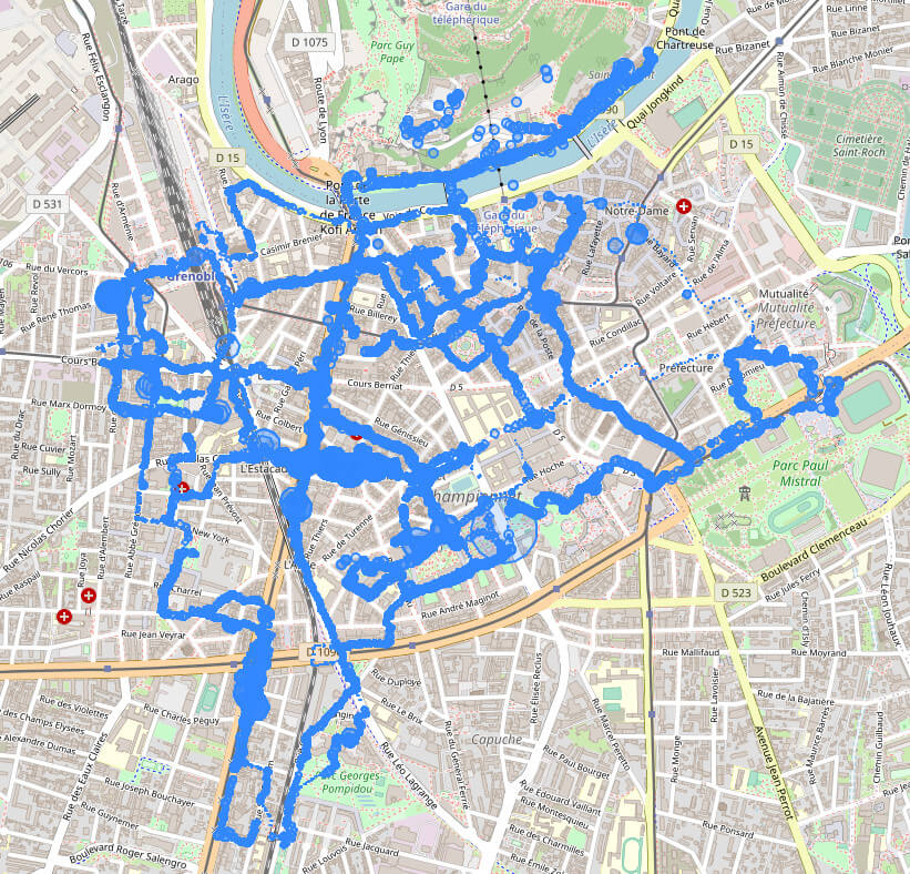 Cartographie des 16719 WiFi Grenoblois que l'ont a scanné